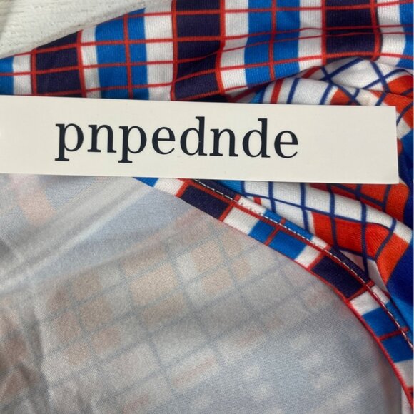 Pnpednde Maxi Dress Womens 3XL Red White Blue New Belted Striped Plaid Patriotic - Picture 10 of 10